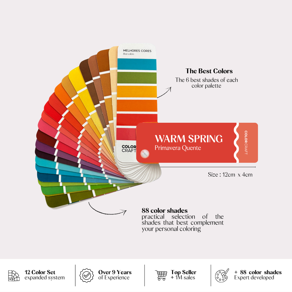 Personal color analysis swatch fan with seasonal colour cards