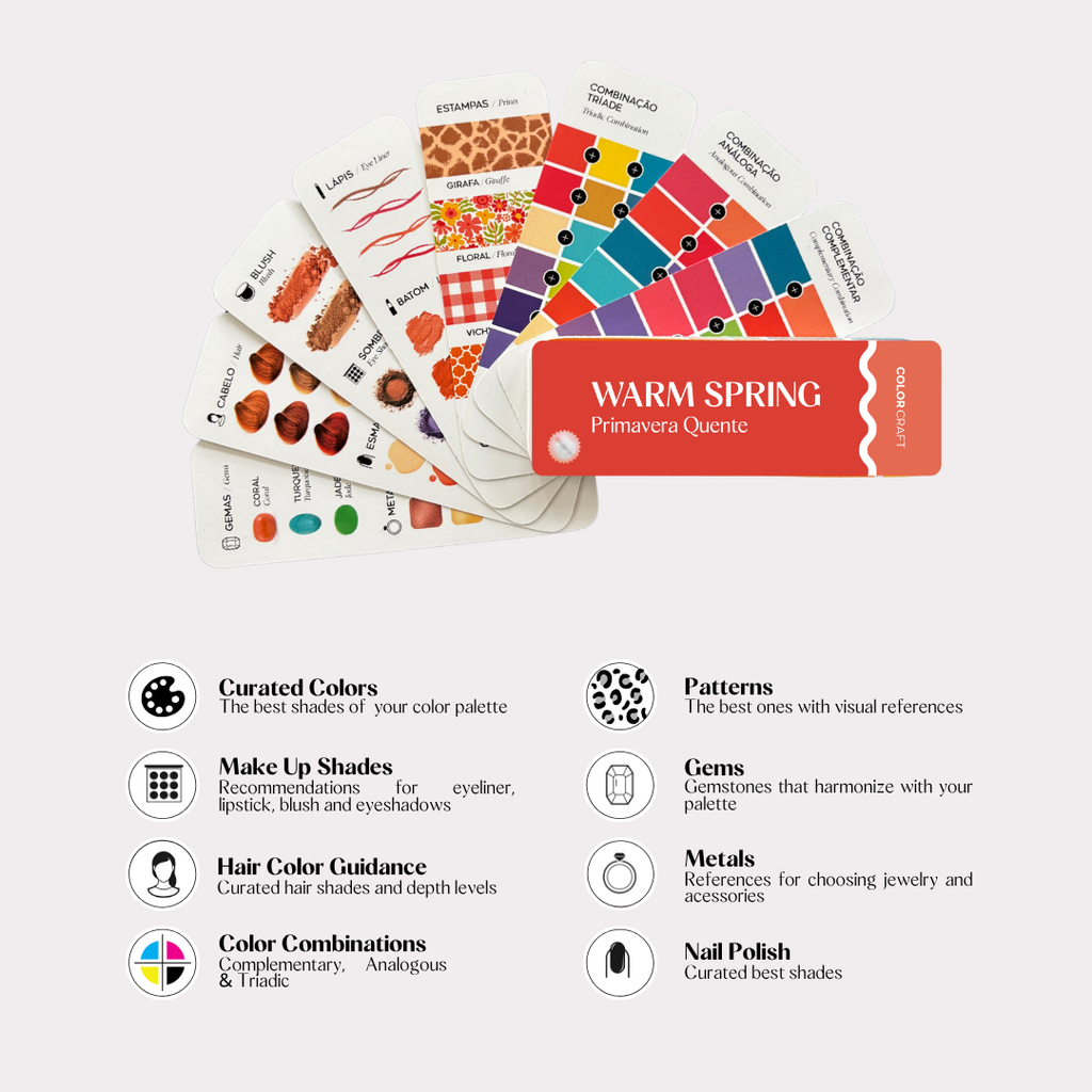 Seasonal color palette swatch fan open, showing colour swatches for personal colour analysis
