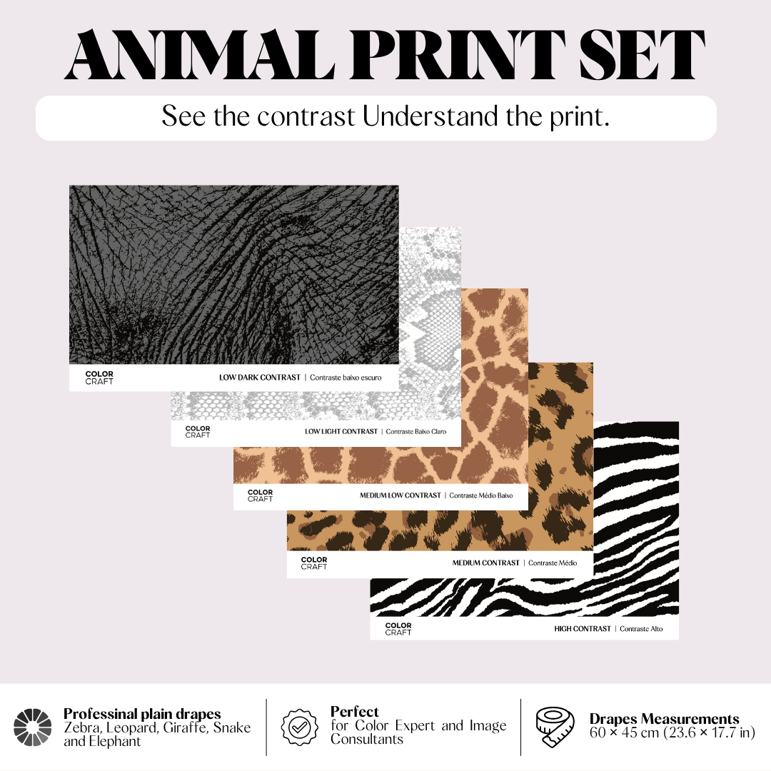 Animal Print Contrast Drapes Set