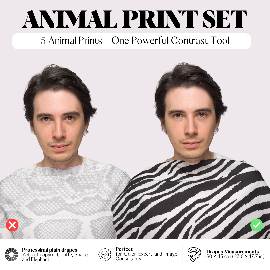 Animal Print Contrast Drapes Set