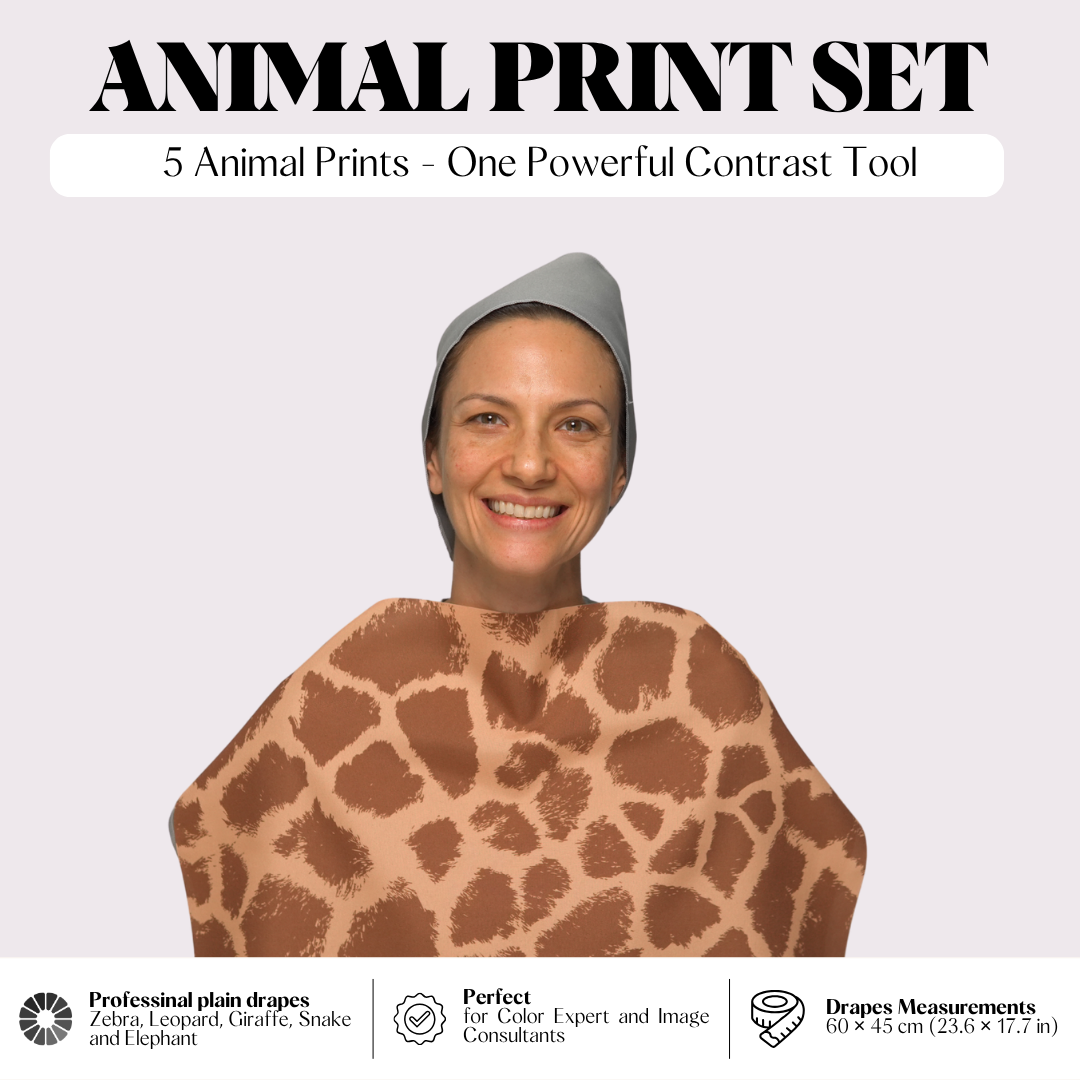 Animal Print Contrast Drapes Set