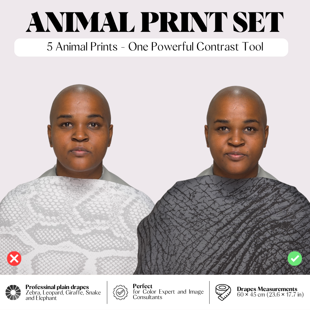 Color Analysis Drapes — Animal Print Contrast Set