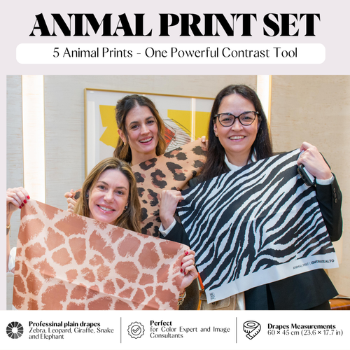 Animal Print Contrast Drapes Set
