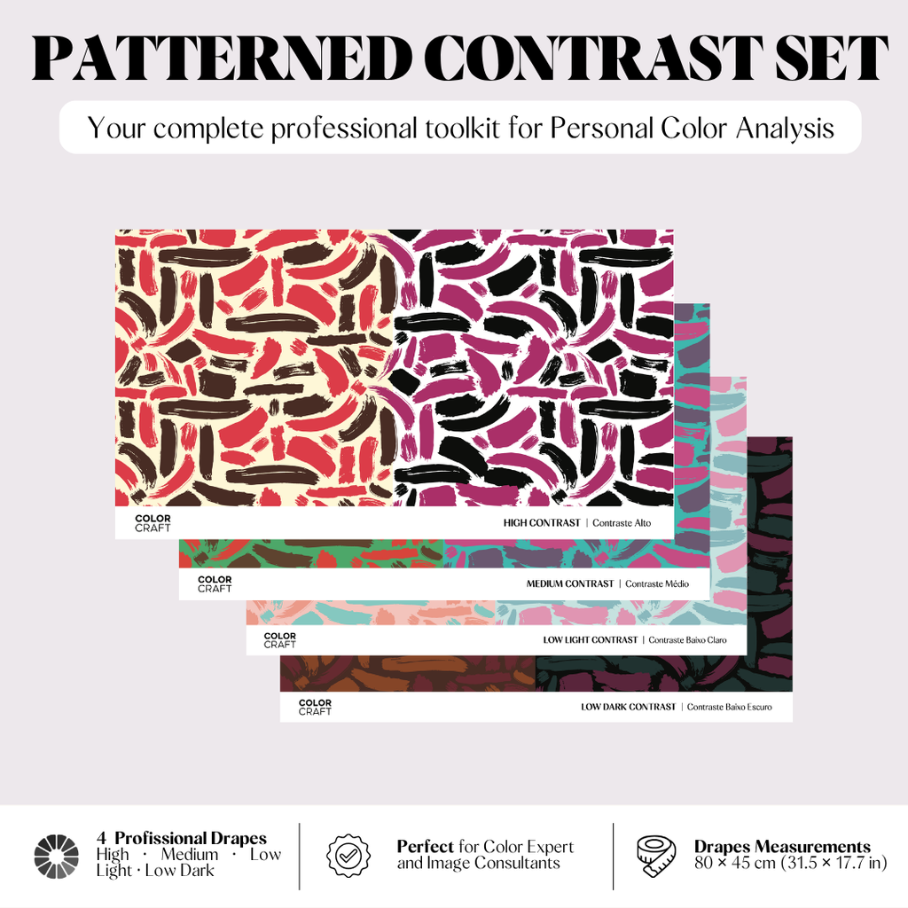 Color Craft patterned contrast drapes set for color analysis