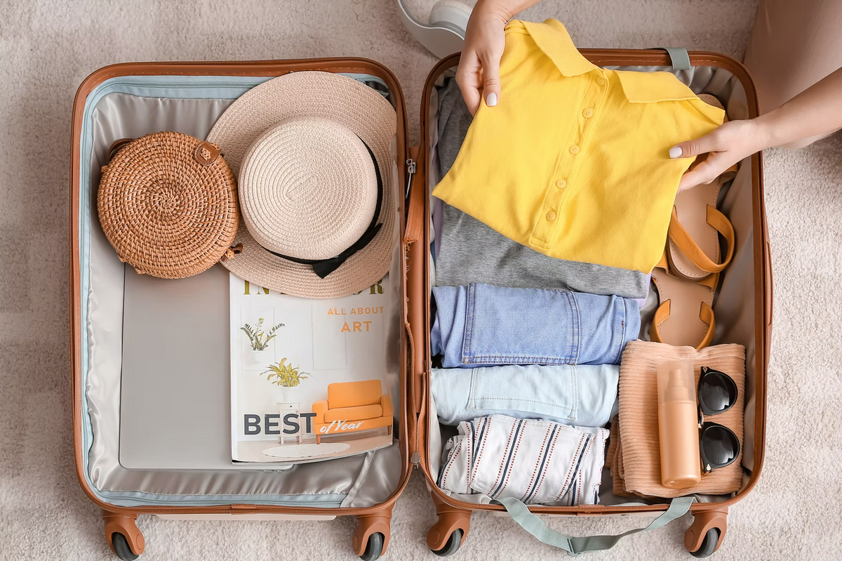 Planned Travel Bag online course: a capsule travel wardrobe packed in a suitcase